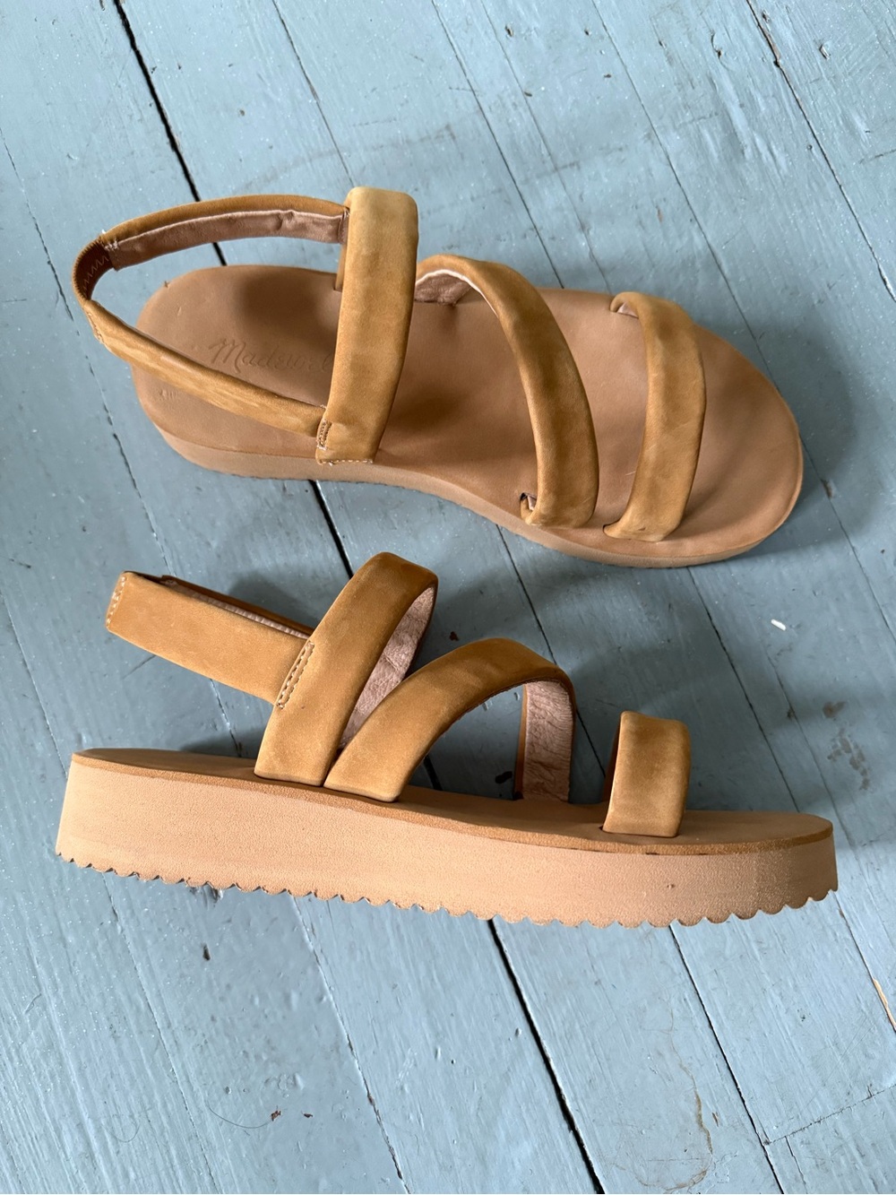 Madewell | The Puff Maggie Sandals | toffee brown suede leather | Size 7.5